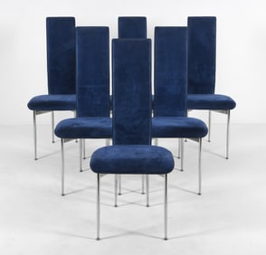 (6) FASEM S 44 ITALIAN SUEDE HIGH BACK CHAIRS