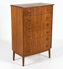 KAI KRISTIANSEN STYLE DANISH TEAK CHEST OF DRAWERS