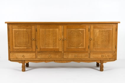 HENNING KJAERNULF STYLE DANISH OAK SIDEBOARD 1970S