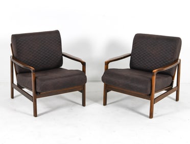 PAIR ZENON BACZYK 'STEFAN' BEECH ARMCHAIRS C. 1960