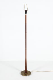 DANISH TEAK & BRASS FLOOR LAMP C. 1960S