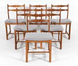 (6) MID-CENTURY DANISH OAK DINING CHAIRS C. 1960S