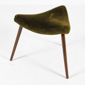 DANISH MID-CENTURY MOHAIR TRIANGLE STOOL C. 1960S
