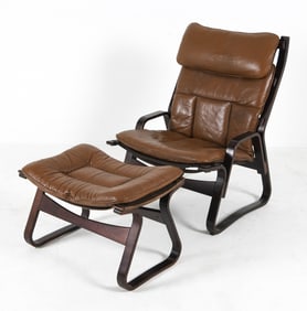 GISKE CARLSEN FOR KLEPPE BUFFALO LEATHER CHAIR