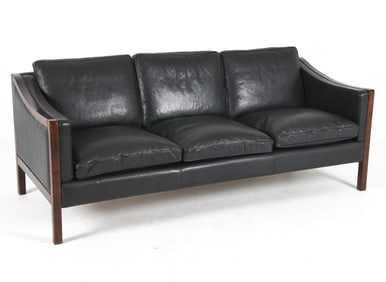 STOUBY DANISH LEATHER SOFA C. 1960S