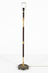 TS BELYSNING DANISH TEAK & BRASS FLOOR LAMP 1960S