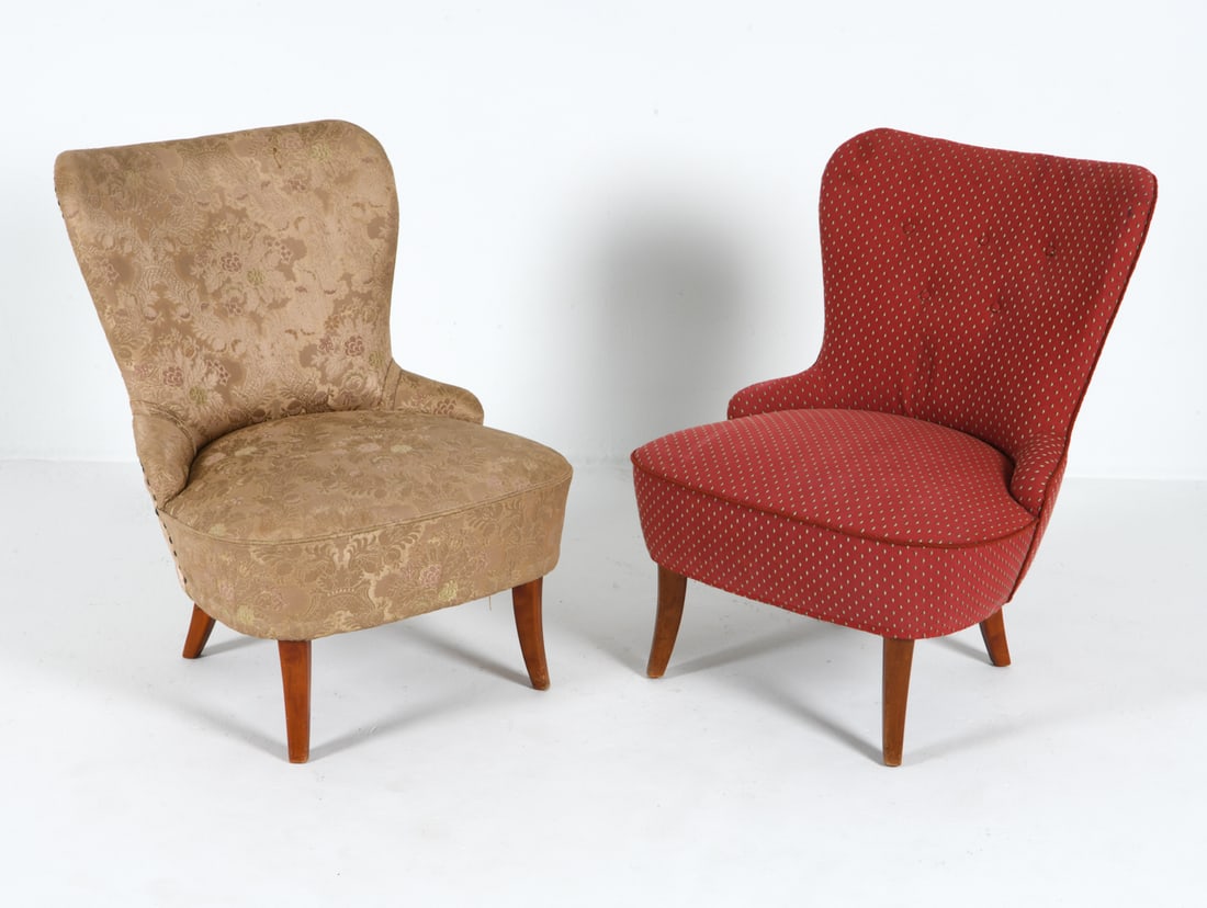 (2) SWEDISH EMMA SLIPPER LOUNGE CHAIRS C. 1950S (1 of 17)