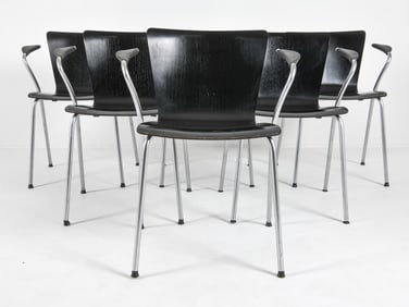 (6) FRITZ HANSEN VICO DUO OAK DINING CHAIRS