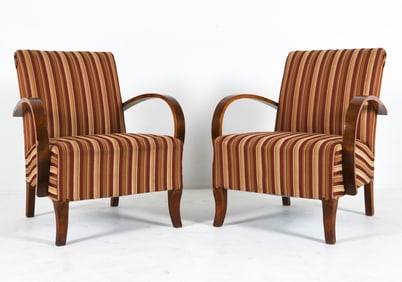 PAIR SCANDINAVIAN ART DECO LOUNGE CHAIRS