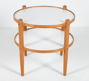 SCANDINAVIAN BEECH TIERED SIDE TABLE