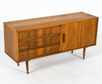 MID-CENTURY POLISH WALNUT CREDENZA C. 1960S