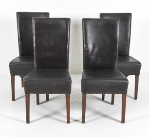 LLOYD LOOM LEATHER & RATTAN DINING CHAIRS