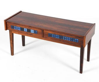 MID-CENTURY DANISH ROSEWOOD & TILE LOW TABLE