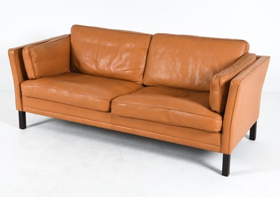 ATTR. MOGENS HANSEN DANISH LEATHER SOFA