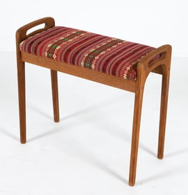 JOHANNES ANDERSEN DANISH TEAK PIANO BENCH OR STOOL