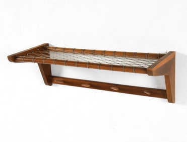 KRASNA JIZBA CZECH COAT RACK WALL SHELF C. 1960S