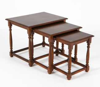 MID-CENTURY DUTCH MAHOGANY NESTING TABLES