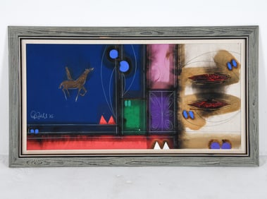 PER DAHL (DANISH B. 1930) ABSTRACT MIXED MEDIA