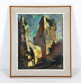 MID-CENTURY DANISH MODERNIST O/B PAINTING