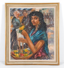 BRENT LAURIDSEN IMPRESSIONIST PORTRAIT O/C