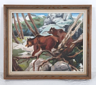 DANISH O/B PAINTING OF BEARS