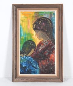 MID-20TH C. DANISH MOTHER & CHILD O/C