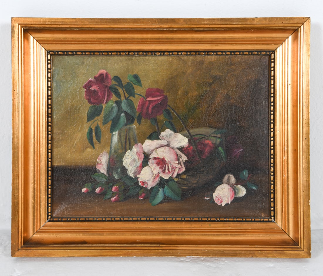 20TH C. DANISH FLORAL STILL LIFE O/C PAINTING (1 of 4)