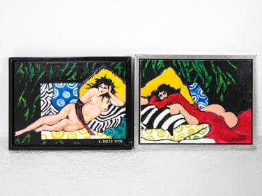RECLINING NUDES O/C PAINTINGS