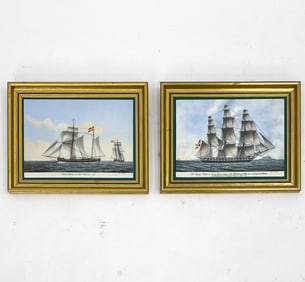BING & GRONDAHL DANISH PORCELAIN SHIP PLAQUES