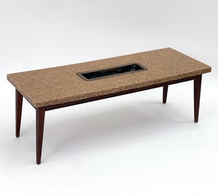 VINTAGE PEBBLE RESIN & PLANTER COFFEE TABLE