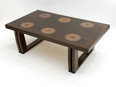 SCANDINAVIAN OAK & CERAMIC COFFEE TABLE C. 1970S