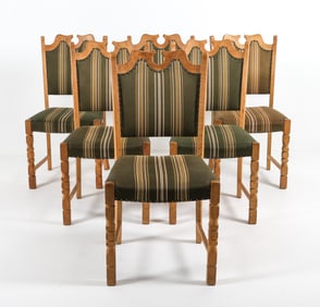 (6) HENNING KJAERNULF DANISH OAK DINING CHAIRS