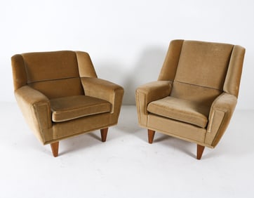 PAIR HENRY ROLSHAU DANISH MOHAIR LOUNGE CHAIRS