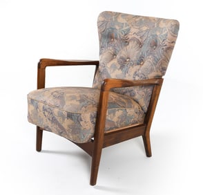 FRITZ HANSEN STYLE DANISH BEECH LOUNGE CHAIR