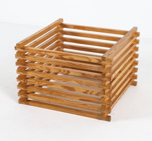 SWEDISH PINE SLAT PLANTER COVER C. 1960S