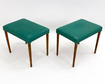 PAIR OF SCANDINAVIAN BEECH FOOTSTOOLS