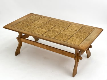 MID-CENTURY DANISH CERAMIC TILE & OAK COFFEE TABLE