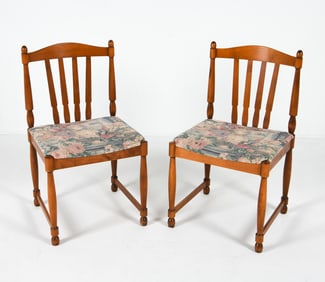 PAIR OF SWEDISH WALNUT SIDE CHAIRS C. 1960S