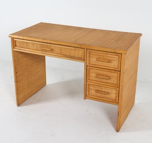 MID-CENTURY CANE & BAMBOO DESK