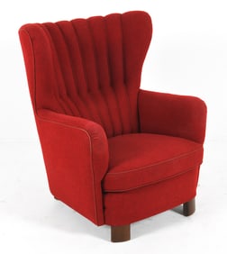 SLAGELSE MOBELVAERK DANISH WOOL LOUNGE CHAIR