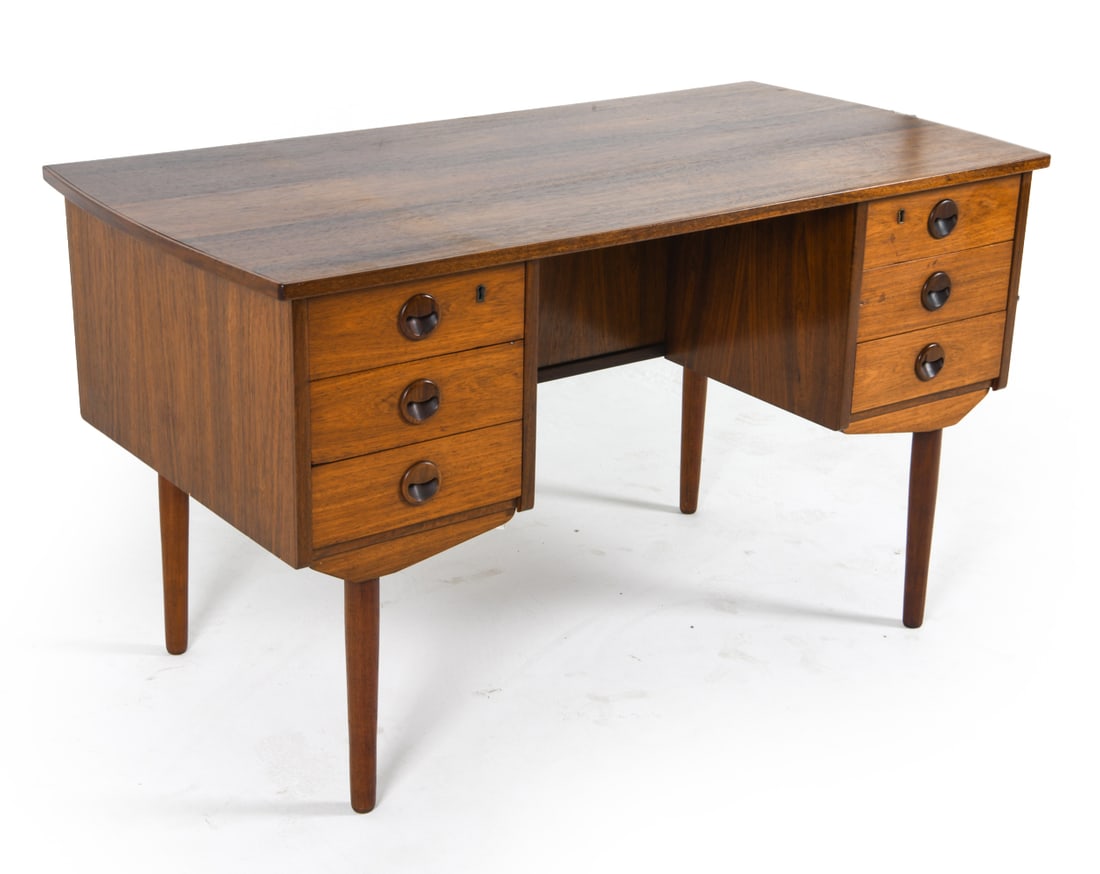 MID-CENTURY DANISH TEAK WRITING DESK C. 1960S (1 of 14)