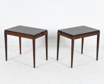 PAIR DANISH ROSEWOOD END TABLES C. 1970S