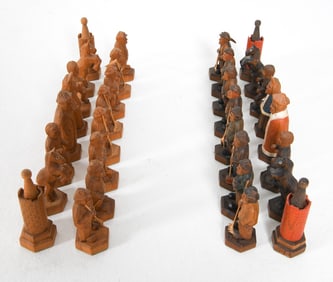 VINTAGE DANISH CARVED CHESS PIECES