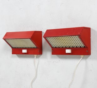 PAIR SWEDISH BRUTALIST WALL SCONCES C. 1970S