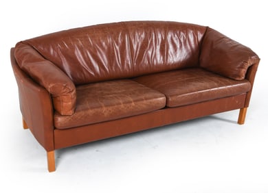 MOGENS HANSEN MODEL 535 BEECH & LEATHER SOFA