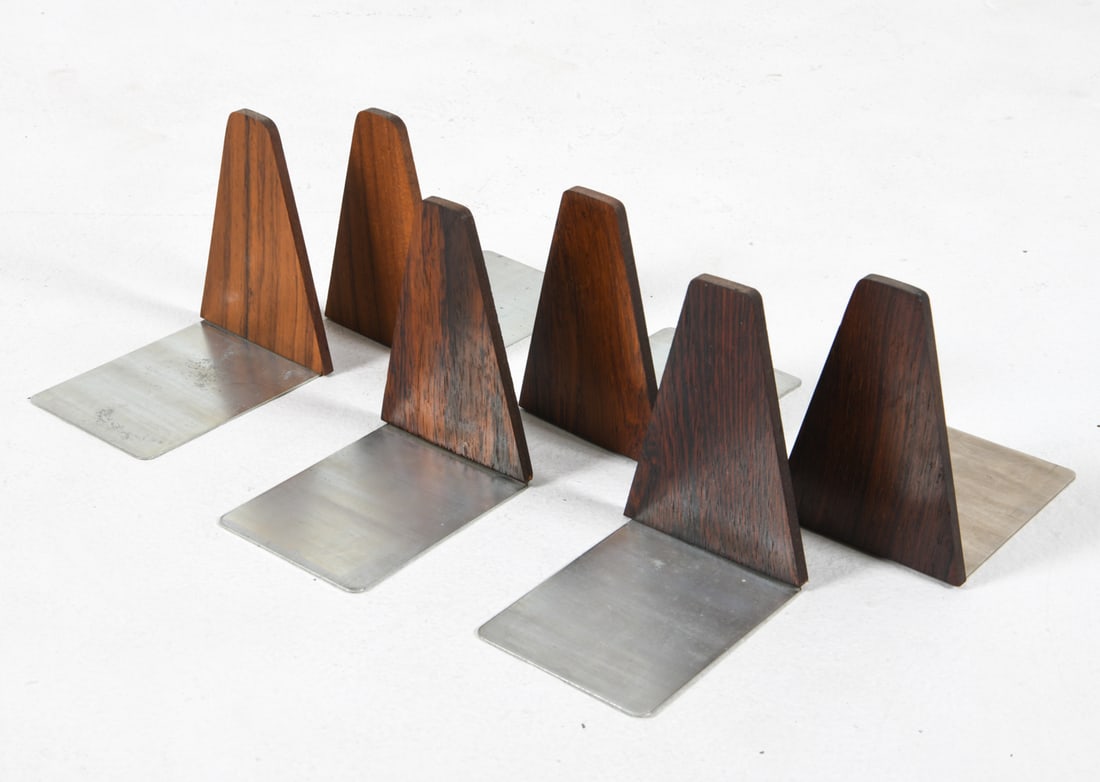 KAI KRISTIANSEN DANISH ROSEWOOD BOOKENDS: Dimensions: H 4.75" x W 3.5" x D 4.25" Conditions: Presents well overall, wear consistent with age and use, a few faint nicks to wood DDE C