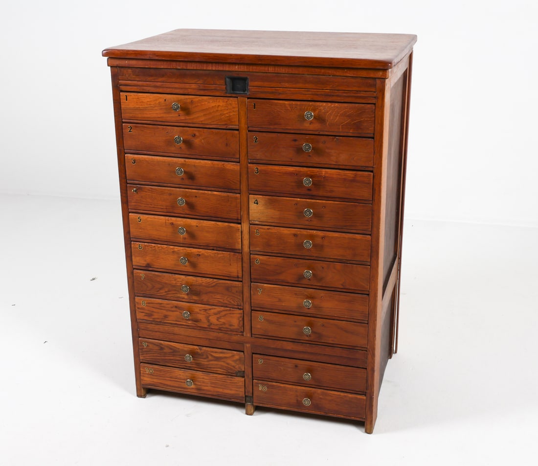 VINTAGE SCANDINAVIAN OAK APOTHECARY DENTAL CABINET (1 of 17)