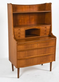 MID-CENTURY DANISH TEAK SECETARY BOOKCASE C. 1960S