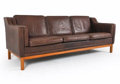 BORGE MOGENSEN DANISH LEATHER SOFA C. 1960S