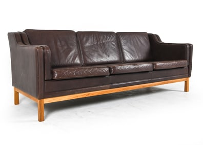 BORGE MOGENSEN DANISH LEATHER SOFA C. 1960S